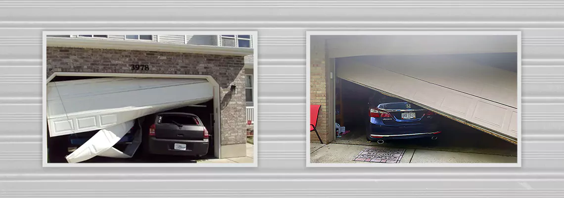 Repair Commercial Garage Door Got Hit By A Car in Round Lake Beach, Illinois